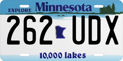 MN license plate 262UDX