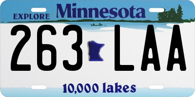 MN license plate 263LAA