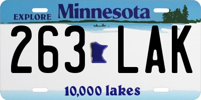 MN license plate 263LAK