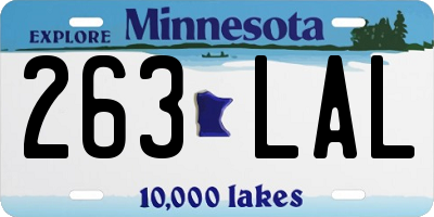 MN license plate 263LAL