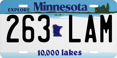 MN license plate 263LAM