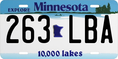 MN license plate 263LBA