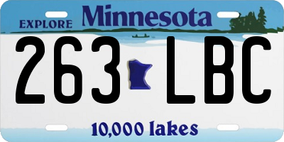 MN license plate 263LBC