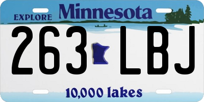 MN license plate 263LBJ