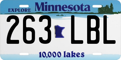 MN license plate 263LBL