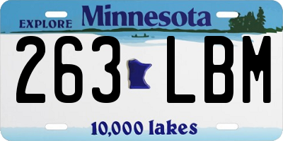 MN license plate 263LBM