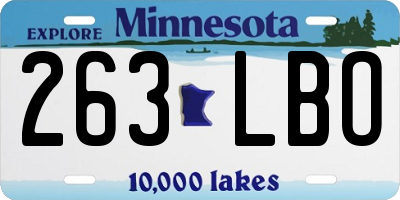 MN license plate 263LBO
