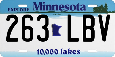 MN license plate 263LBV