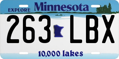 MN license plate 263LBX