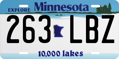 MN license plate 263LBZ