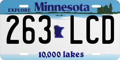 MN license plate 263LCD