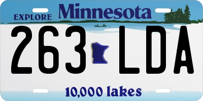 MN license plate 263LDA