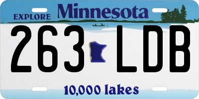 MN license plate 263LDB