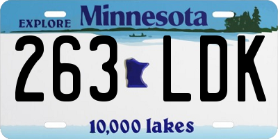 MN license plate 263LDK