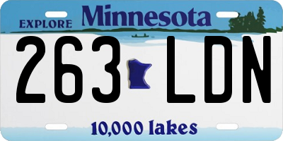 MN license plate 263LDN