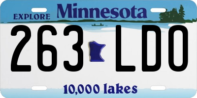 MN license plate 263LDO
