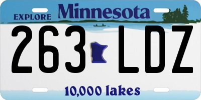 MN license plate 263LDZ