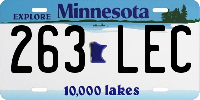 MN license plate 263LEC