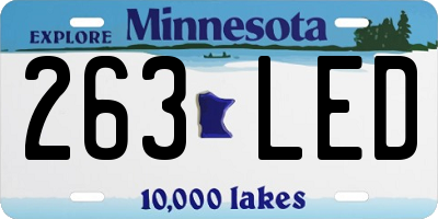 MN license plate 263LED