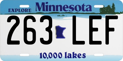 MN license plate 263LEF