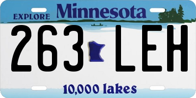 MN license plate 263LEH
