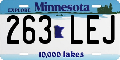 MN license plate 263LEJ