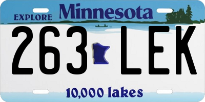 MN license plate 263LEK