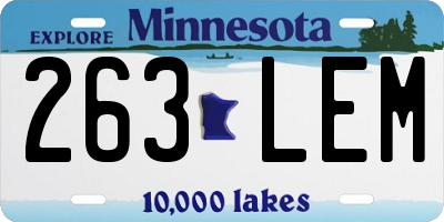 MN license plate 263LEM