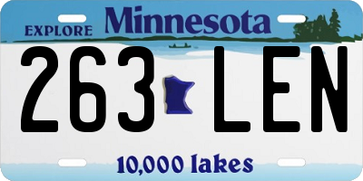 MN license plate 263LEN