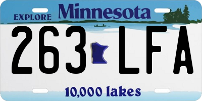MN license plate 263LFA