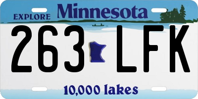 MN license plate 263LFK