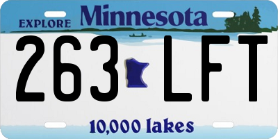 MN license plate 263LFT