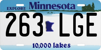 MN license plate 263LGE