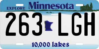 MN license plate 263LGH