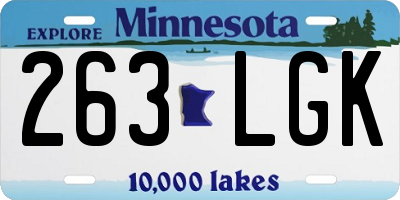 MN license plate 263LGK