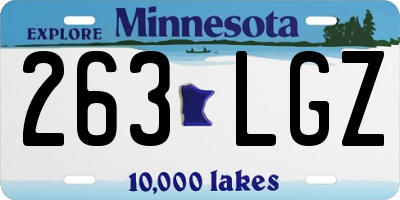 MN license plate 263LGZ