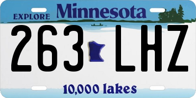 MN license plate 263LHZ