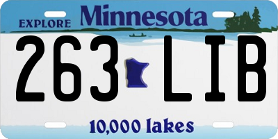 MN license plate 263LIB