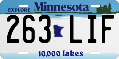 MN license plate 263LIF