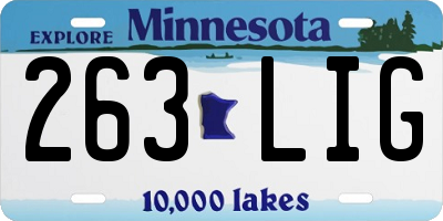 MN license plate 263LIG