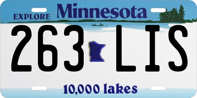 MN license plate 263LIS