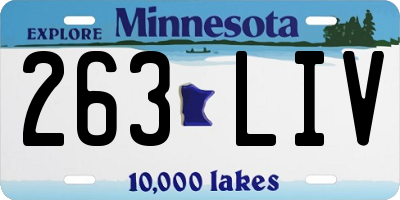 MN license plate 263LIV