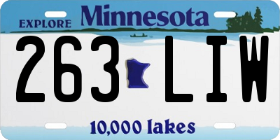 MN license plate 263LIW