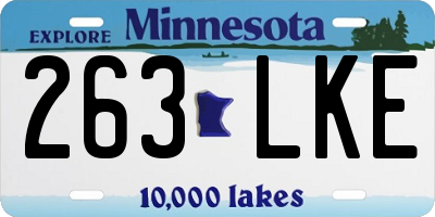 MN license plate 263LKE