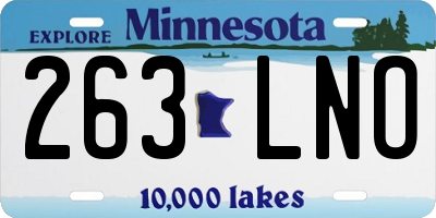 MN license plate 263LNO