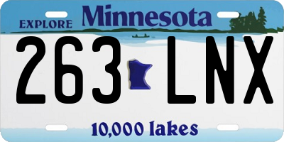 MN license plate 263LNX