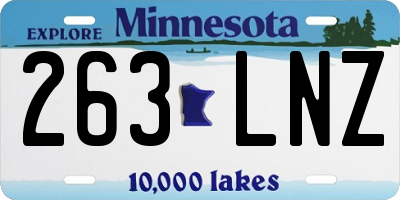 MN license plate 263LNZ