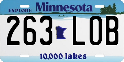 MN license plate 263LOB