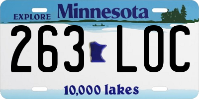 MN license plate 263LOC