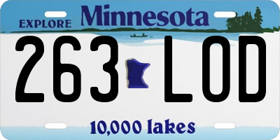MN license plate 263LOD